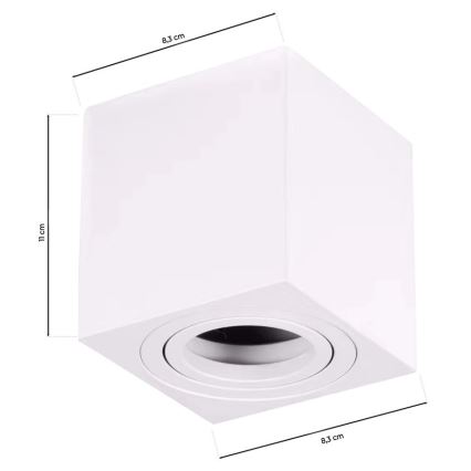 Spotlampe BIMA 1xGU10/25W/230V firkantet hvid