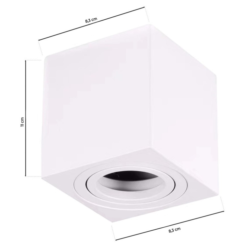 Spotlampe BIMA 1xGU10/25W/230V firkantet hvid