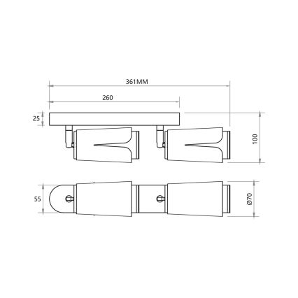 Spotlampe BLOMST 2xGU10/8W/230V hvid