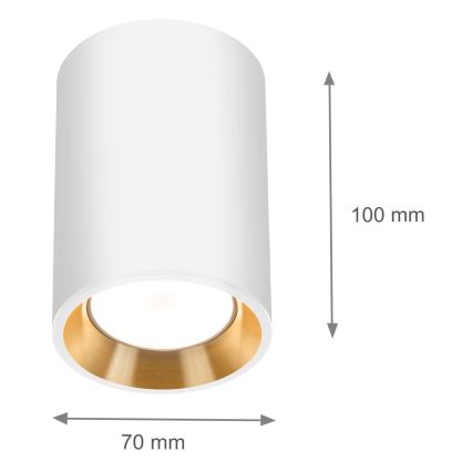 Spotlampe CHLOE 1xGU10/35W/230V rund hvid/gylden