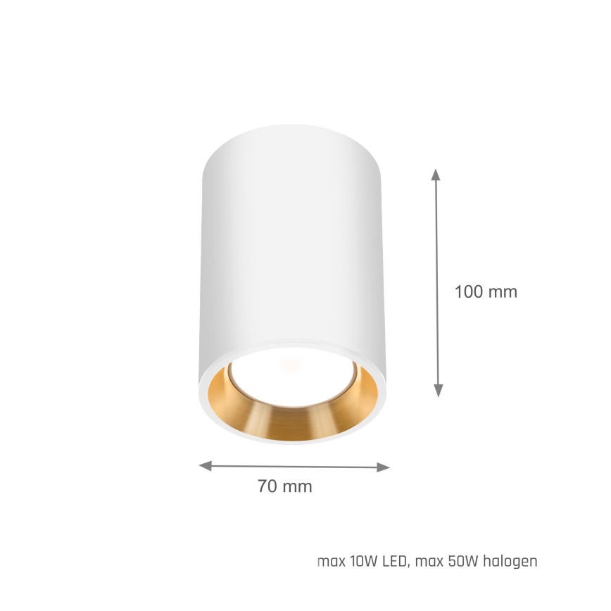 Spotlampe CHLOE 1xGU10/35W/230V rund hvid/gylden