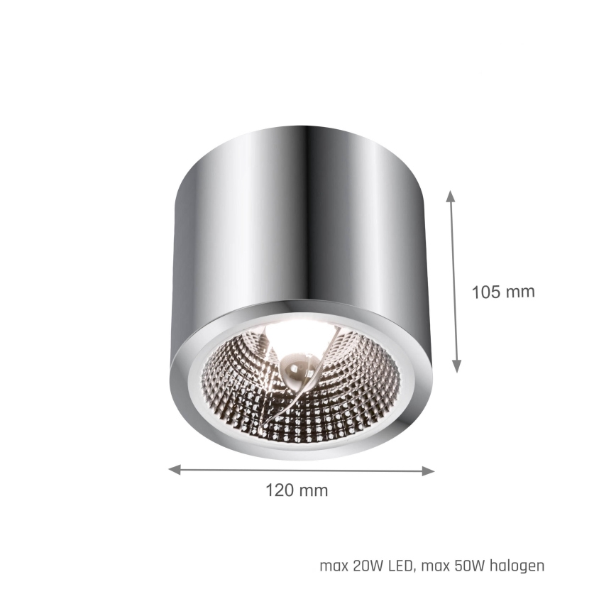 Spotlampe CHLOE AR111 1xGU10/50W/230V rund skinnende krom
