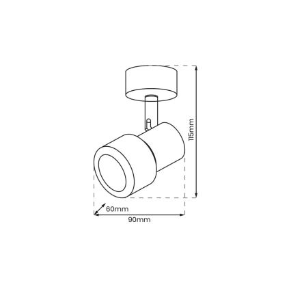 Spotlampe CINO 1xGU10/8W/230V sort