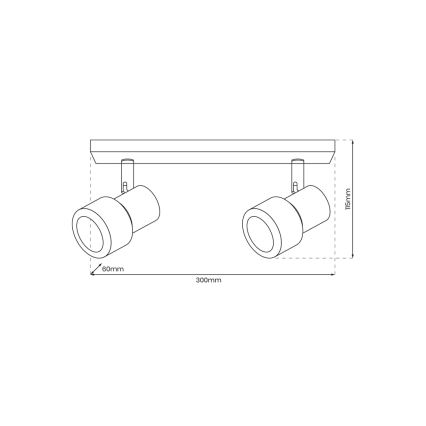 Spotlampe CINO 2xGU10/8W/230V hvid