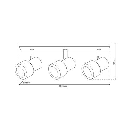 Spotlampe CINO 3xGU10/8W/230V hvid