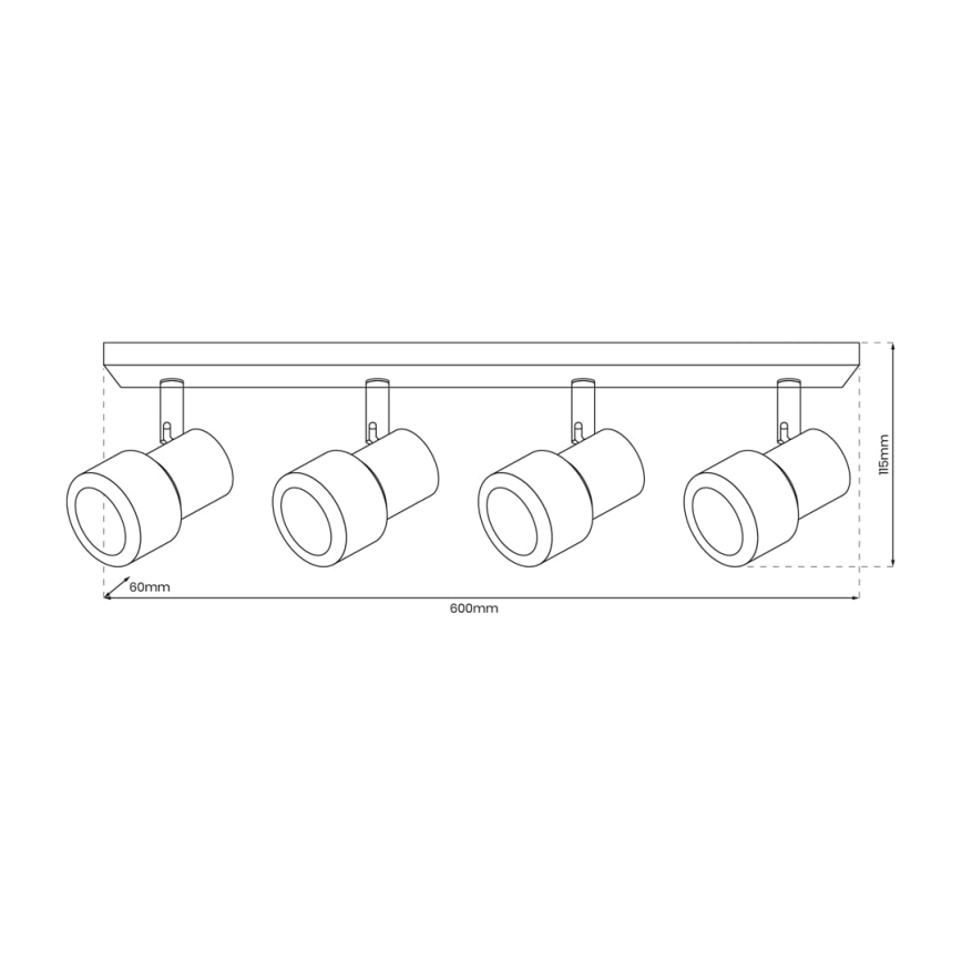 Spotlampe CINO 4xGU10/8W/230V hvid