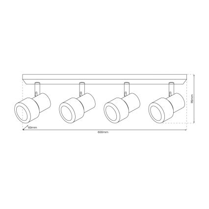 Spotlampe CINO 4xGU10/8W/230V sort