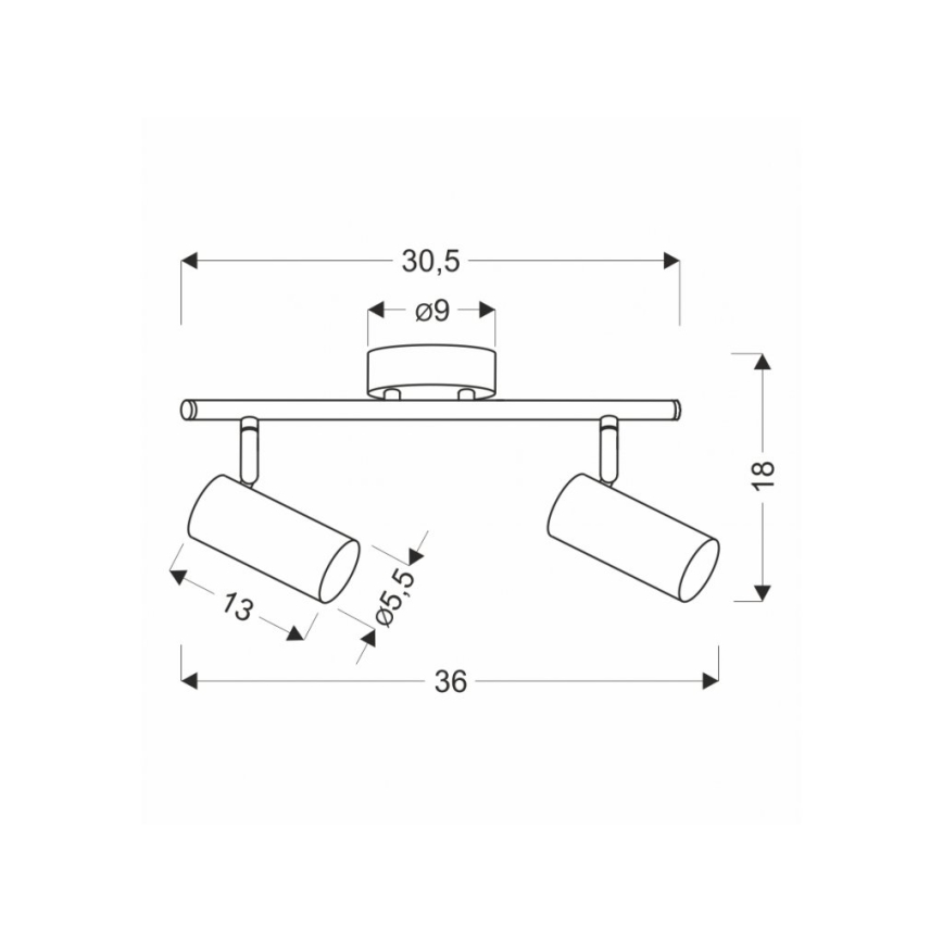 Spotlampe COLLY 2xGU10/15W/230V guldfarvet
