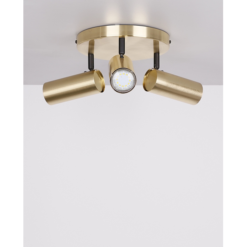 Spotlampe COLLY 3xGU10/15W/230V guldfarvet