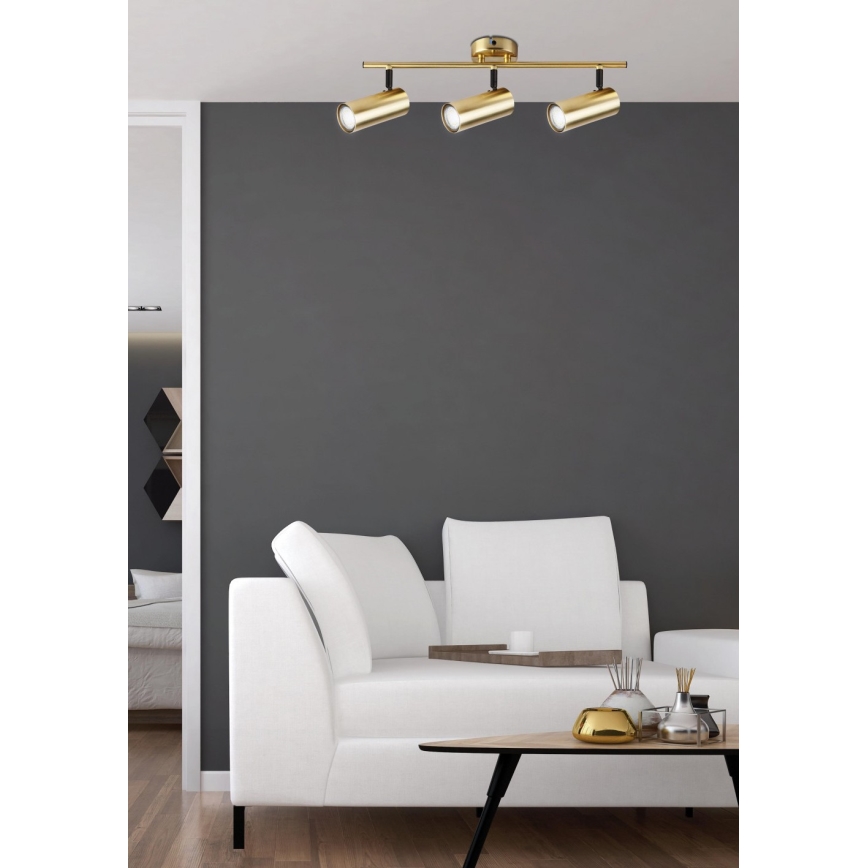 Spotlampe COLLY 3xGU10/15W/230V guldfarvet