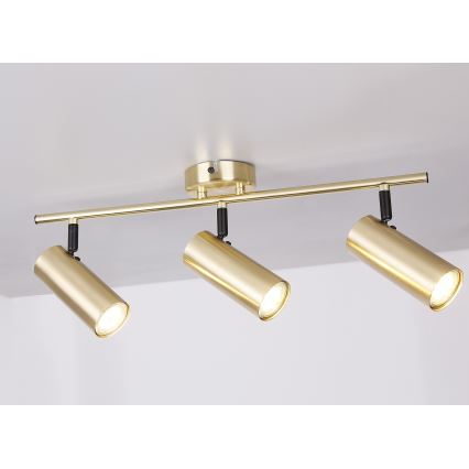Spotlampe COLLY 3xGU10/15W/230V guldfarvet