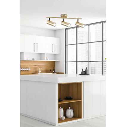 Spotlampe COLLY 3xGU10/15W/230V guldfarvet