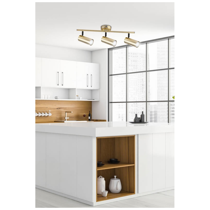 Spotlampe COLLY 3xGU10/15W/230V guldfarvet