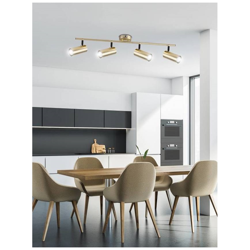 Spotlampe COLLY 4xGU10/15W/230V guldfarvet