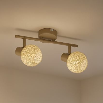 Spotlampe DEX 2xE14/10W/230V beige/creme