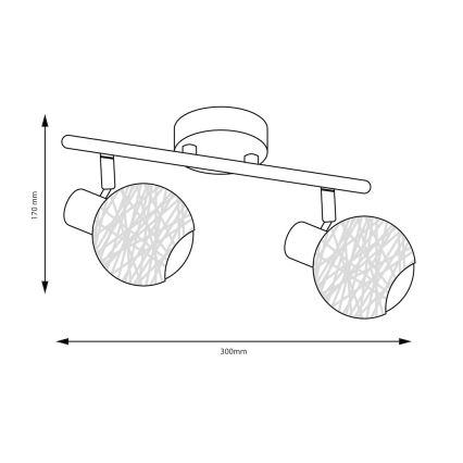 Spotlampe DEX 2xE14/10W/230V beige/creme