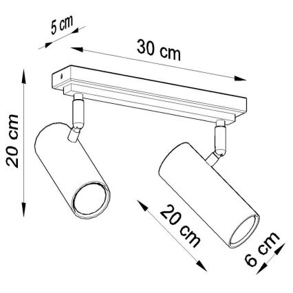 Spotlampe DIREZIONE 2xGU10/40W/230V hvid