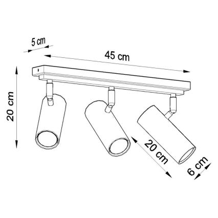 Spotlampe DIREZIONE 3xGU10/40W/230V hvid