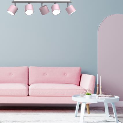 Spotlampe DIXIE 5xGX53/11W/230V pink