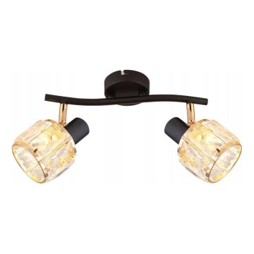 Spotlampe DUBAI 2xE14/40W/230V sort/guldfarvet
