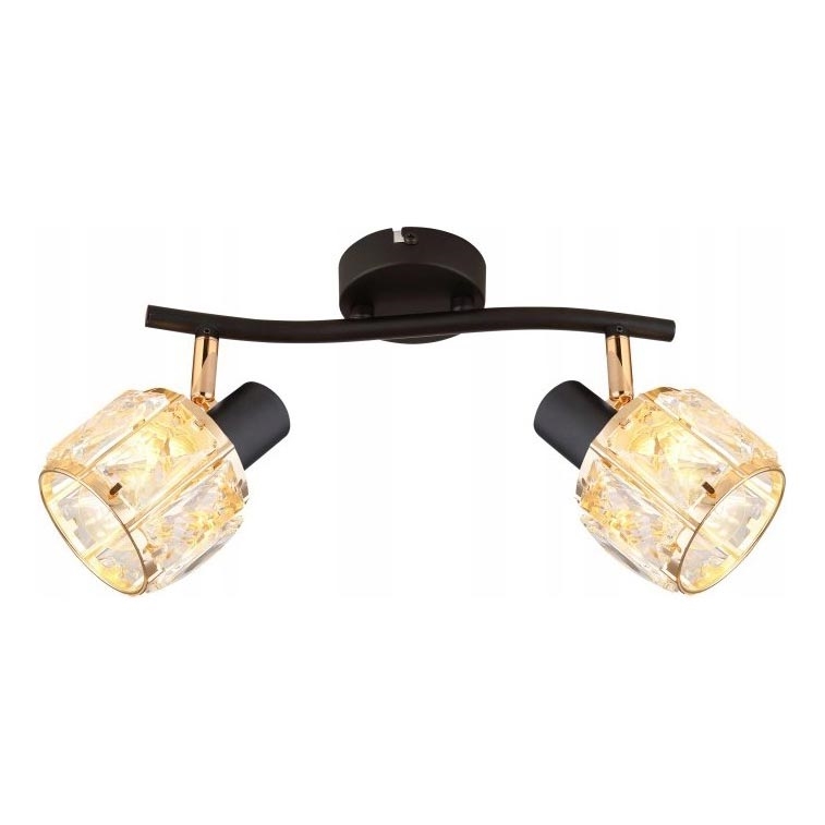 Spotlampe DUBAI 2xE14/40W/230V sort/guldfarvet