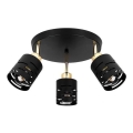 Spotlampe ELEN 3xE27/35W/230V sort/guld