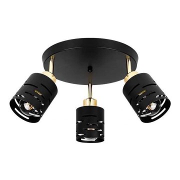 Spotlampe ELEN 3xE27/35W/230V sort/guld