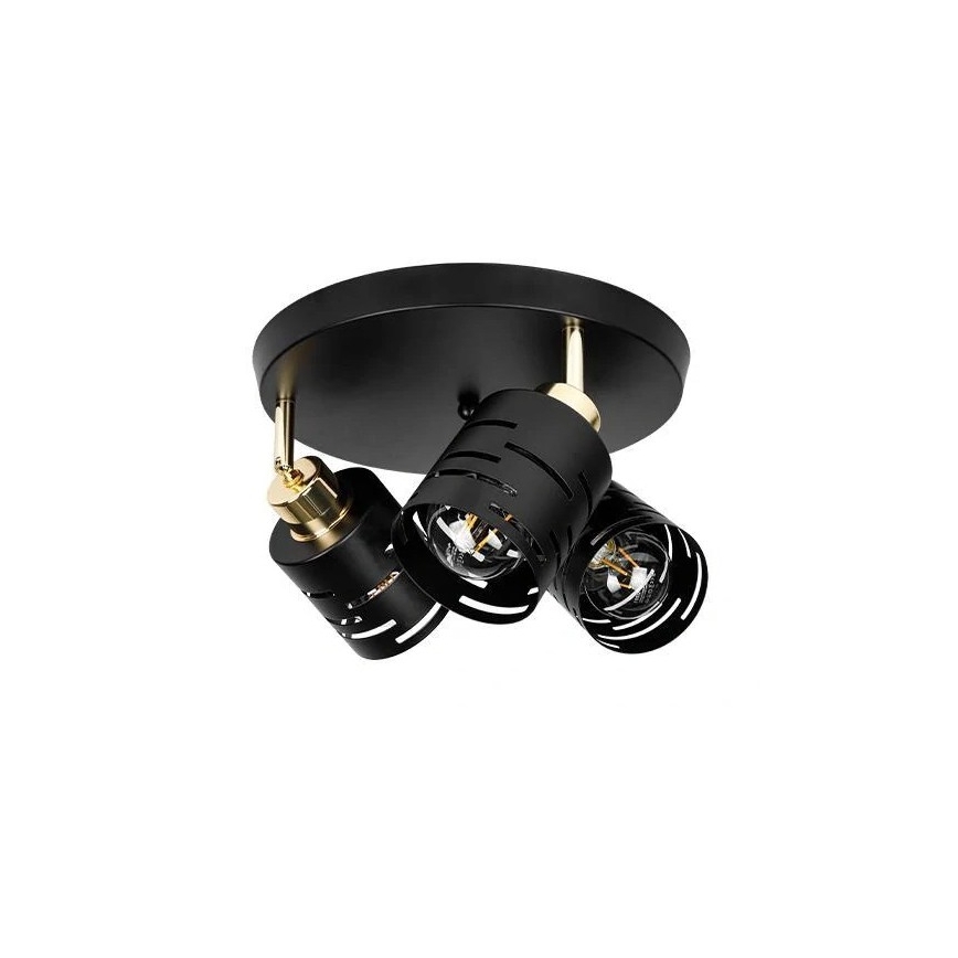 Spotlampe ELEN 3xE27/35W/230V sort/guld
