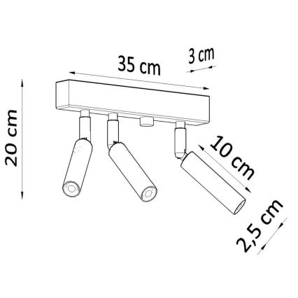 Spotlampe EYETECH 3xG9/12W/230V hvid