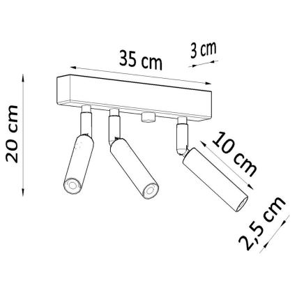 Spotlampe EYETECH 3xG9/12W/230V sort