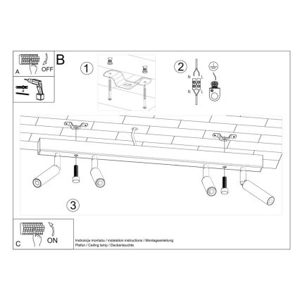 Spotlampe EYETECH 4xG9/12W/230V sort