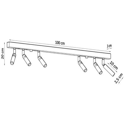 Spotlampe EYETECH 6xG9/12W/230V hvid