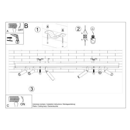 Spotlampe EYETECH 6xG9/12W/230V hvid