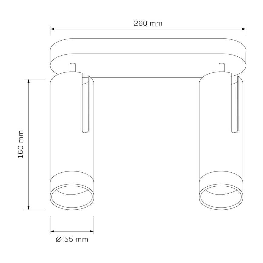 Spotlampe FADO 2xGU10/10W/230V sort