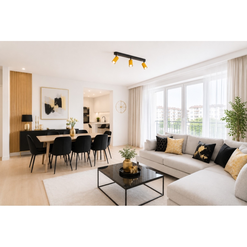 Spotlampe FAMA 3x GU10/30W/230V guld/sort
