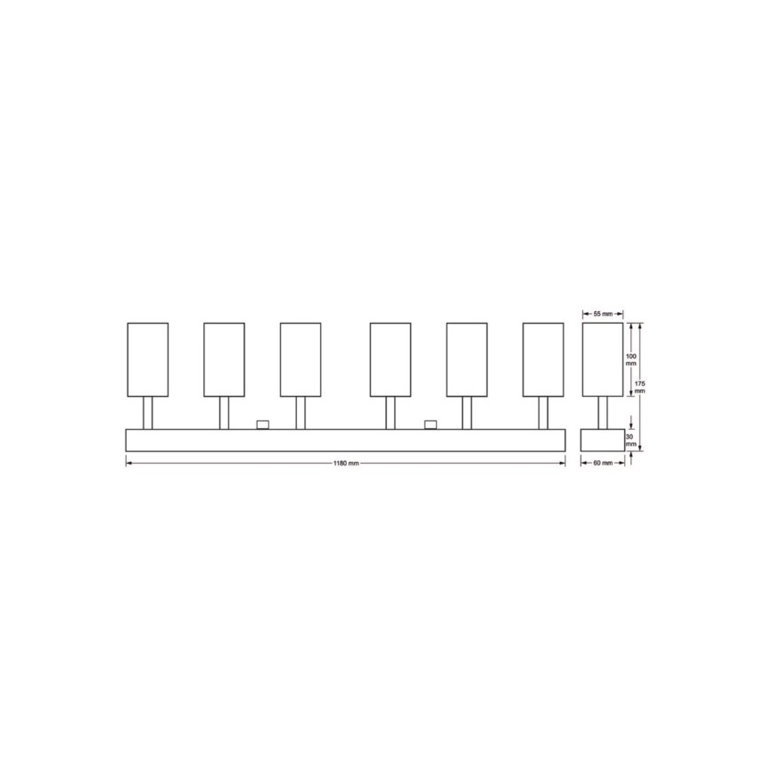 Spotlampe FARGO 6xGU10/30W/230V hvid