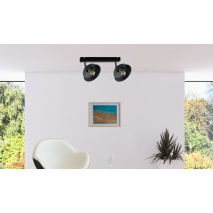 Spotlampe FAUN 2xE27/60W/230V sort