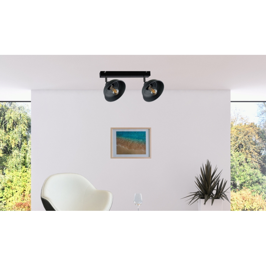 Spotlampe FAUN 2xE27/60W/230V sort