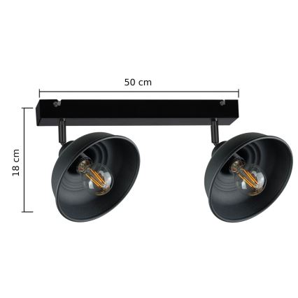 Spotlampe FAUN 2xE27/60W/230V sort