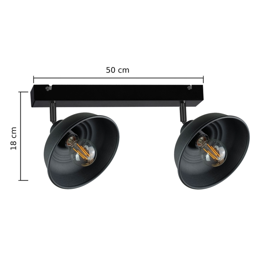 Spotlampe FAUN 2xE27/60W/230V sort