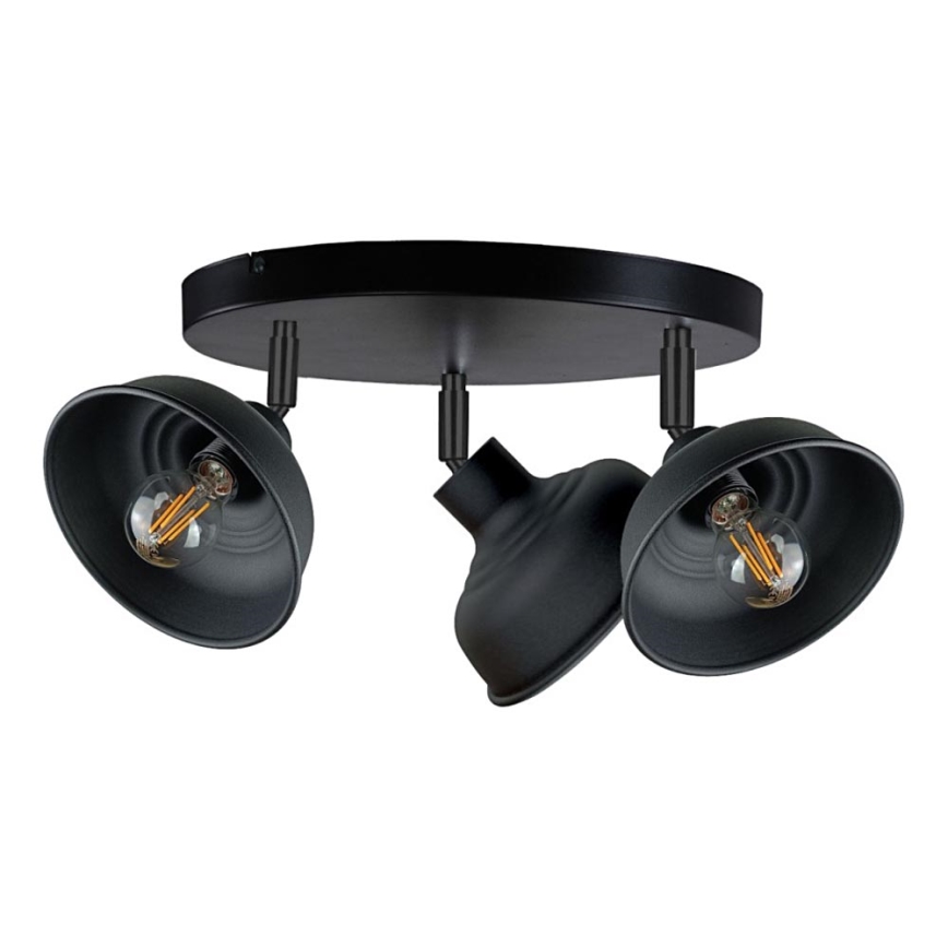 Spotlampe FAUN 3xE27/60W/230V sort