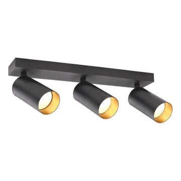 Spotlampe FILO 3xGU10/30W/230V sort/guld