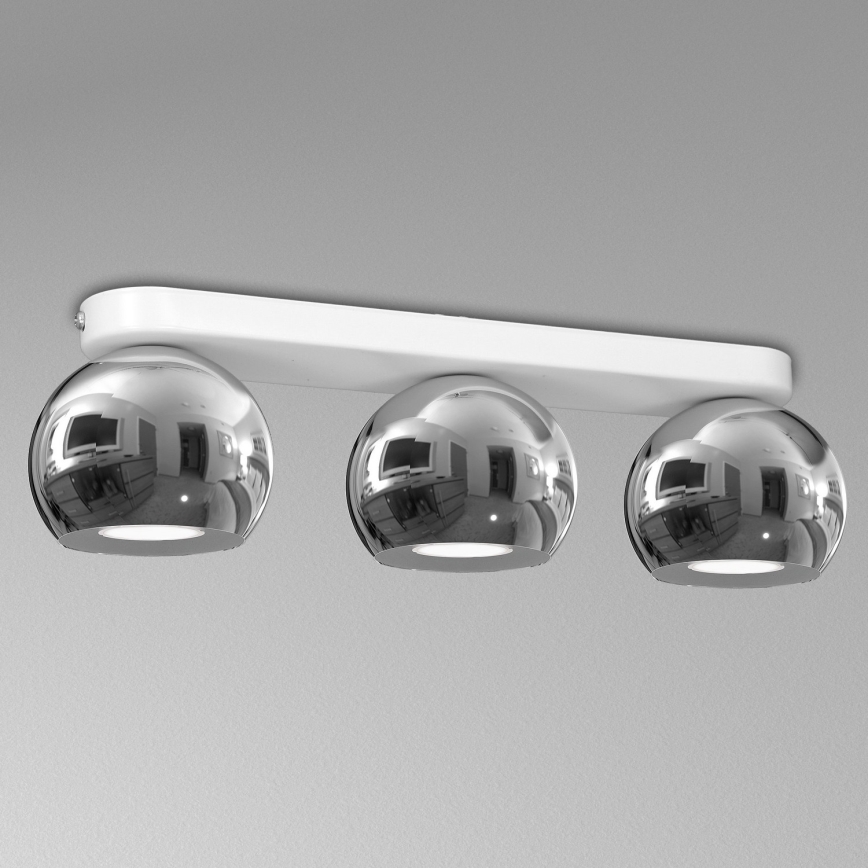 Spotlampe GALAXY 3xGU10/8W/230V hvid/skinnende krom