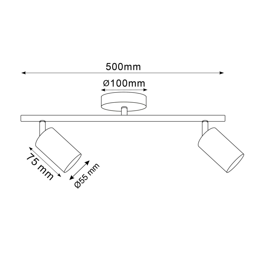 Spotlampe GOLDI 2xGU10/10W/230V guldfarvet
