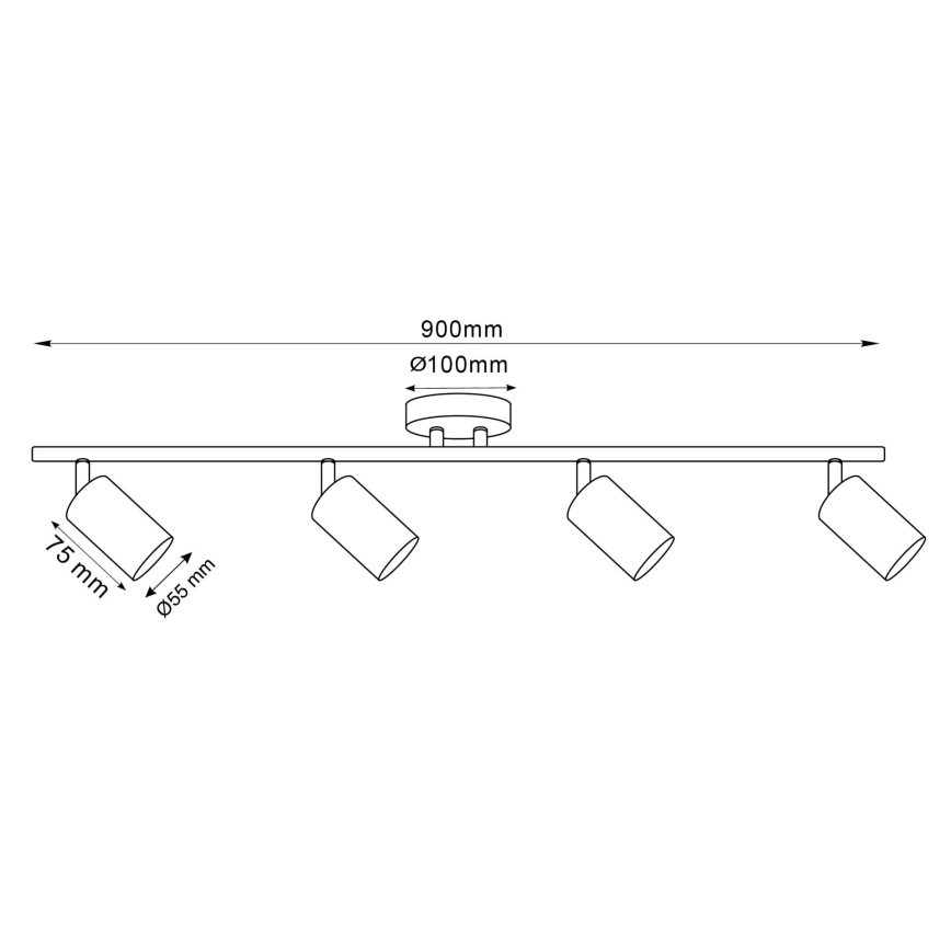 Spotlampe GOLDI 4xGU10/10W/230V guldfarvet