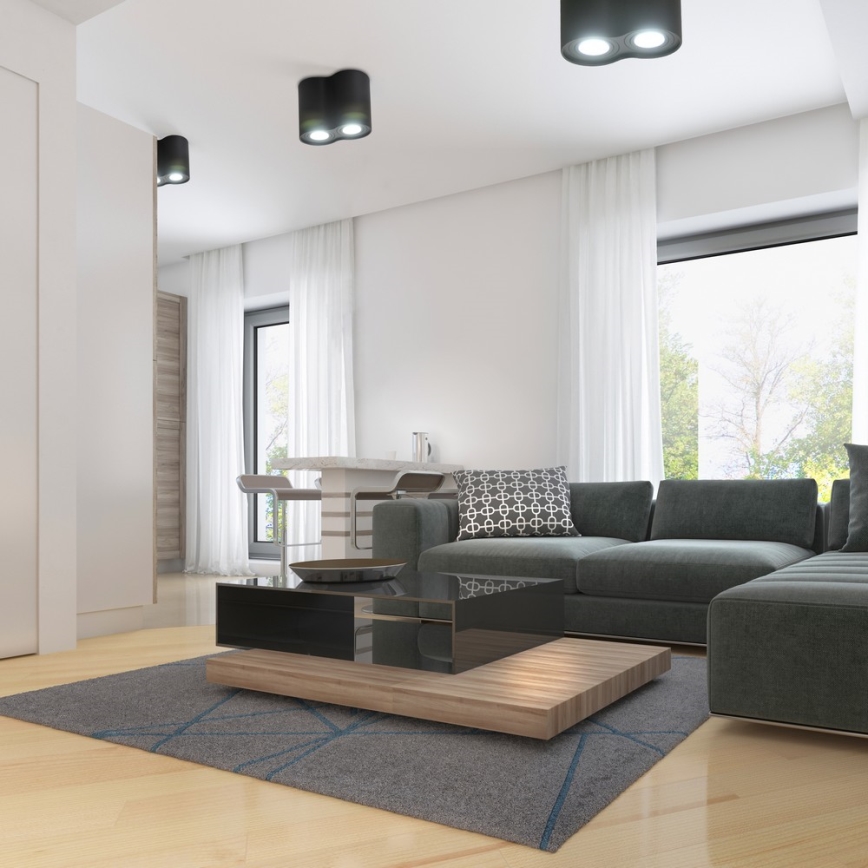 Spotlampe HADAR 2xGU10/10W/230V sort