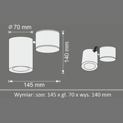 Spotlampe HOBRO 1xGU10/10W/230V hvid