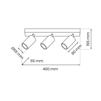 Spotlampe HUDSON 3xGU10/8W/230V hvid