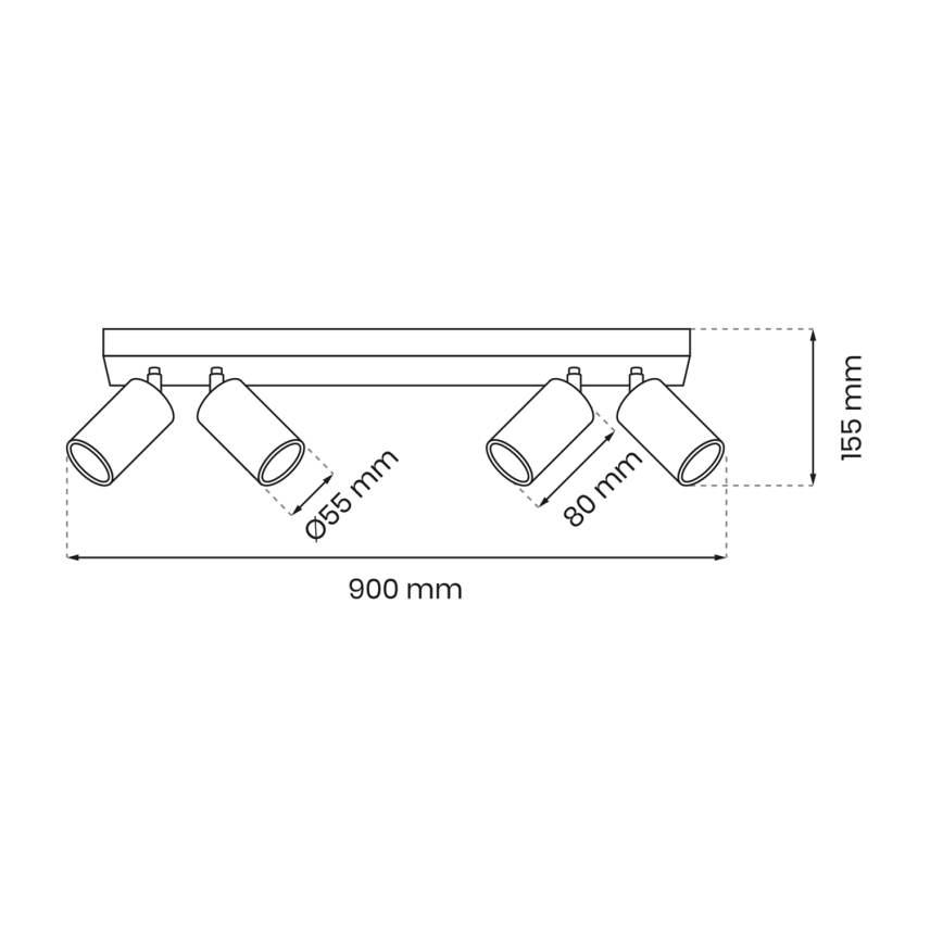 Spotlampe HUDSON 4xGU10/8W/230V sort