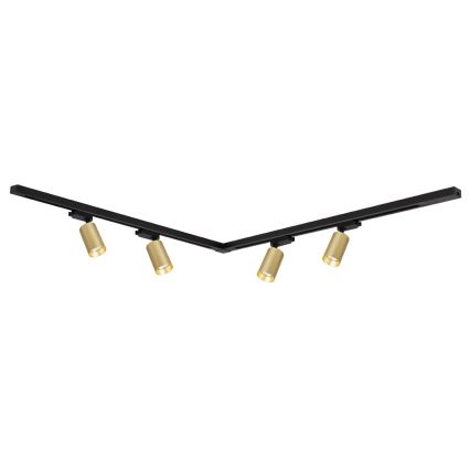Spotlampe i skinnesystem PIPE 4xGU10/10W/230V guldfarvet/sort
